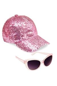 Блестящая кепка с блестками и комплект солнцезащитных очков CityComfort, розовый
