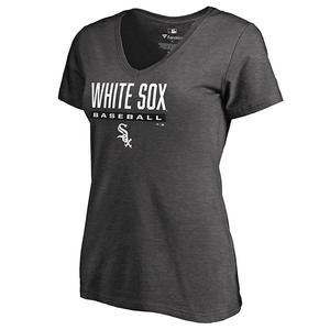 Женская футболка с v-вырезом fanatics branded ash chicago white sox win stripe Unbranded