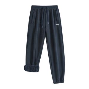 Повседневные брюки Unisex утепленные с флисовой подкладкой и манжетами Jeep, темно-синий