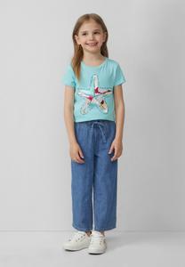 Футболка s.Oliver IM A-SHAPE MIT WENDEPAILLETTEN, Helles Türkis/Mint