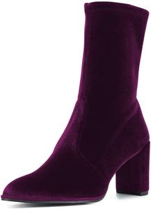 Женские ботильоны YDN с острым носком, массивным высоким каблуком, средней длины, на подъем, для вечернего образа