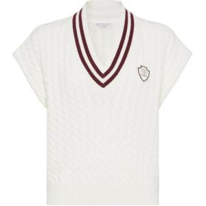 Вязаный свитер с V-образным вырезом Brunello Cucinelli, Panama