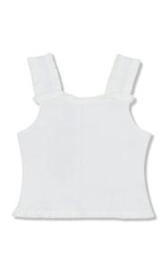 Детская майка с бахромой в белом цвете Habitual Girl