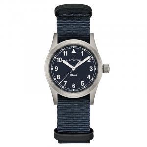 Hamilton Часы Khaki Field Series Quartz Movement Unisex Watch 38mm Blue Dial Stainless Steel Case Canvas Fabric NATO Strap, Blue