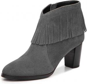 Женские стильные ботильоны YDN с массивным средним каблуком, кисточками, заостренным носком, бахромой, зимние сапоги, на молнии, для офиса и платьев, Grey