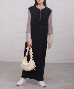 Пончо-юбка с двусторонней отделкой кантом спереди и сзади