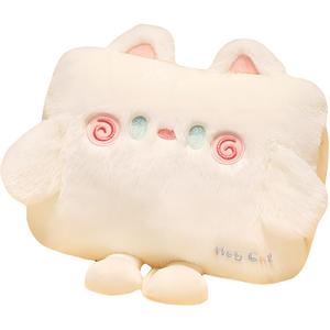 Грелка для рук в виде котенка мультяшная водяная подушка милая кукла-кошка для объятий Love of wormwood, белый
