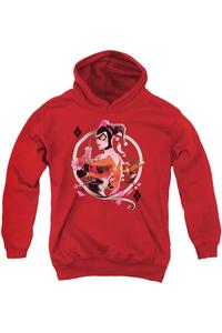 Батмен и Харли Кью молодежная толстовка с капюшоном Gildan, красный
