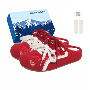 Fawn Miri Женские противоскользящие тапочки с закрытым носком красные эксклюзивная коробка в комплекте носки, цвет Red-Exclusive Shoe Box-Comes with Socks