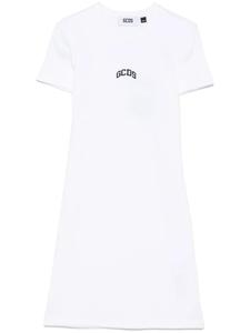 GCDS платье мини с вышитым логотипом, белый