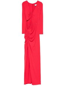 Платье макси NISSA, украшенное кристаллами, красный