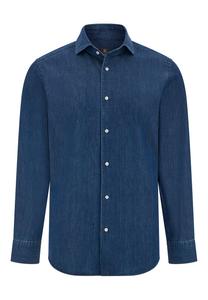 Рубашка на пуговицах классического кроя Boggi Milano, темно-синий