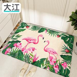 Dajiang Ковер 60х90 см для прихожей с летним фламинго, нескользящий