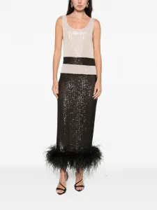 Платье миди с отделкой из пайеток Atu Body Couture, черный