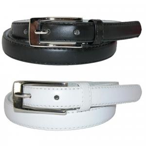 Женский узкий кожаный ремень для платья (набор из 2 цветов) CTM, черно-белый