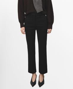 Женские укороченные брюки прямого кроя MANGO, Black