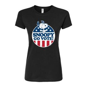 Футболка с графическим рисунком Peanuts Charlie Brown & Snoopy Go Vote для юниоров Licensed Character, черный