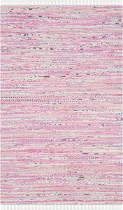 Ковер SAFAVIEH, 122 x 183 см, Rag Rug Collection, Light Pink & Multi, ручной работы, богемная полоска, хлопок, идеально для помещений с высокой проходимостью: прихожая, гостиная, спальня (RAR125E)