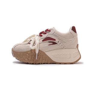 Износостойкие, дышащие, легкие, низкие, массивные женские кроссовки Beixin, Yellow Unlined