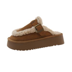 Bull charm Антискользящие противоскользящие тапочки с обернутым носком для женщин с резиновой подошвой устойчивой к истиранию - Antelope Brown, цвет Antelope Brown