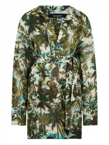 Платье с графическим принтом "Бизнес обезьян" Dsquared2, зеленый