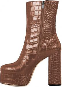 FSJ Прекрасные женские ботильоны на плоской подошве, закрытые, с округлым носком, на массивном высоком каблуке, без застежки, размеры 37-48