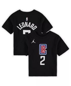 Черная футболка LA Clippers Statement Edition для мальчиков и девочек дошкольного возраста Kawhi Leonard с именем и номером Jordan