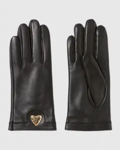 Женские кожаные перчатки с золотым сердцем Claudie Pierlot