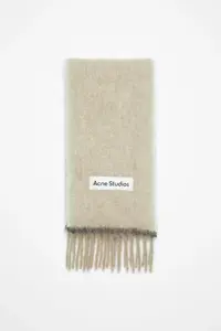 Шерстяной мохеровый шарф - Узкий Acne Studios, Beige/grey