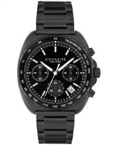 Мужские часы Charter Ionic с черным стальным браслетом, 39 мм COACH