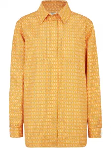 Рубашка с длинными рукавами и логотипом FF FENDI, оранжевый