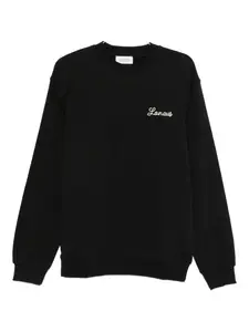 Свитшот с вышитым логотипом Laneus, черный