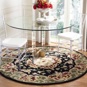 Классическая коллекция SAFAVIEH круглый ковер 244 x 244 см черный / зеленый CL234D ручной работы традиционный восточный премиальная шерсть