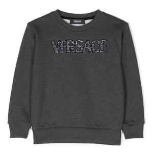 Молодежный Versace Boys Логотип Вышитый Свитшот, Размер 10Y Young Versace, серый