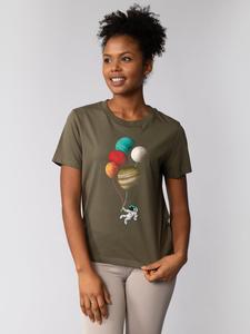 Футболка Balloon Spaceman цвета хаки wat? Apparel
