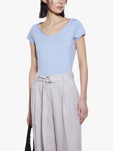 Футболка с V-образным вырезом Regular Fit с короткими рукавами SISLEY