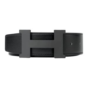 HERMES Кожаный ремень мужской черный и эбеновый, Black & Ebony