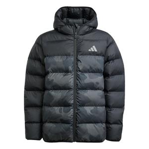Adidas Sportswear Атлетическая куртка 'Synthetic Down Allover-Print Jacket' в черном цвете