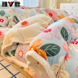 Yalu Пододеяльник 150х200 см из зимнего молочного велюра, утепленный, мягкий и комфортный