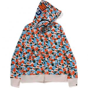 Бейп сторе джакарта отдельный акула полная молния худи A BATHING APE, оранжевый