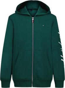 Толстовка Tommy Hilfiger для мальчиков с длинным рукавом, флисом, на молнии, с передними карманами, Signature Rain Forest
