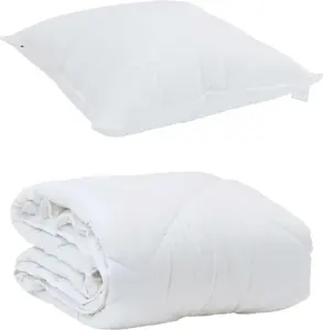 Летнее одеяло с подушкой, 2 шт., белое, из микрофибры vidaXL