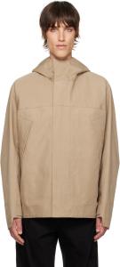 Мягкая техническая куртка-парка цвета загара LEMAIRE