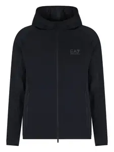 Худи на молнии с логотипом Ea7 Emporio Armani, черный