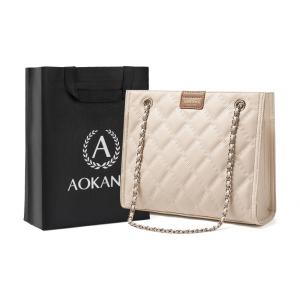 AOKANG Сумка-кроссбод из телячьей кожи с цепочкой и алмазным узором, Ecru