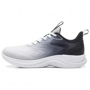 Антискользящие износостойкие низкие повседневные кроссовки для бега мужские серо-черные QIAODAN, серо-серебристый/черный