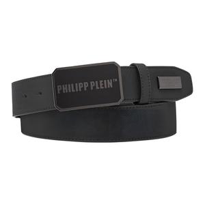 PHILIPP PLEIN Кожаный ремень мужской черный 4 см, Black