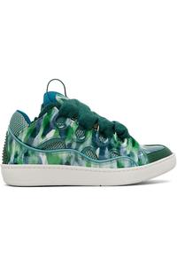 Lanvin Зеленые кожаные кроссовки с блестками