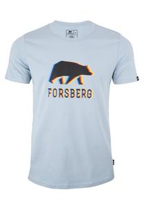 Футболка с принтом MIT SCHWARZEM ANAGLYPH-LOGO FORSBERG, светло-голубой