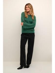 Свитер классической вязки CRKiara в цвете ярко-зеленый меланж Cream